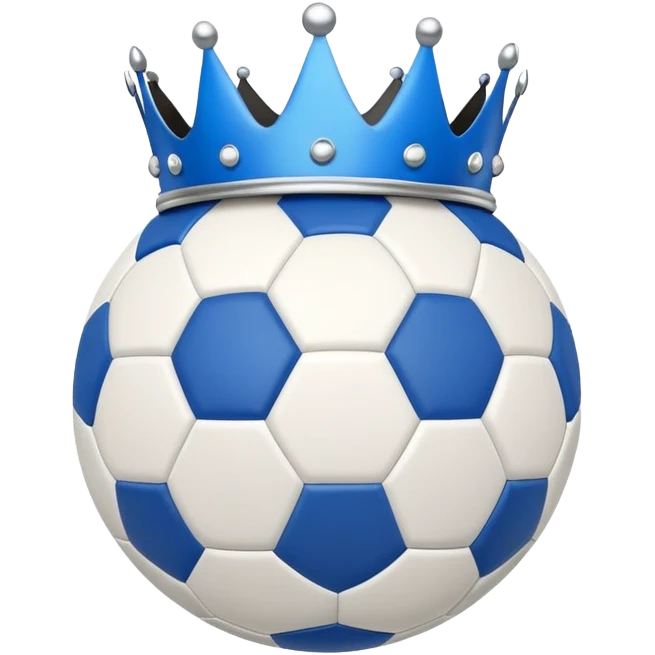 Soccer ball with blue crown  emoji