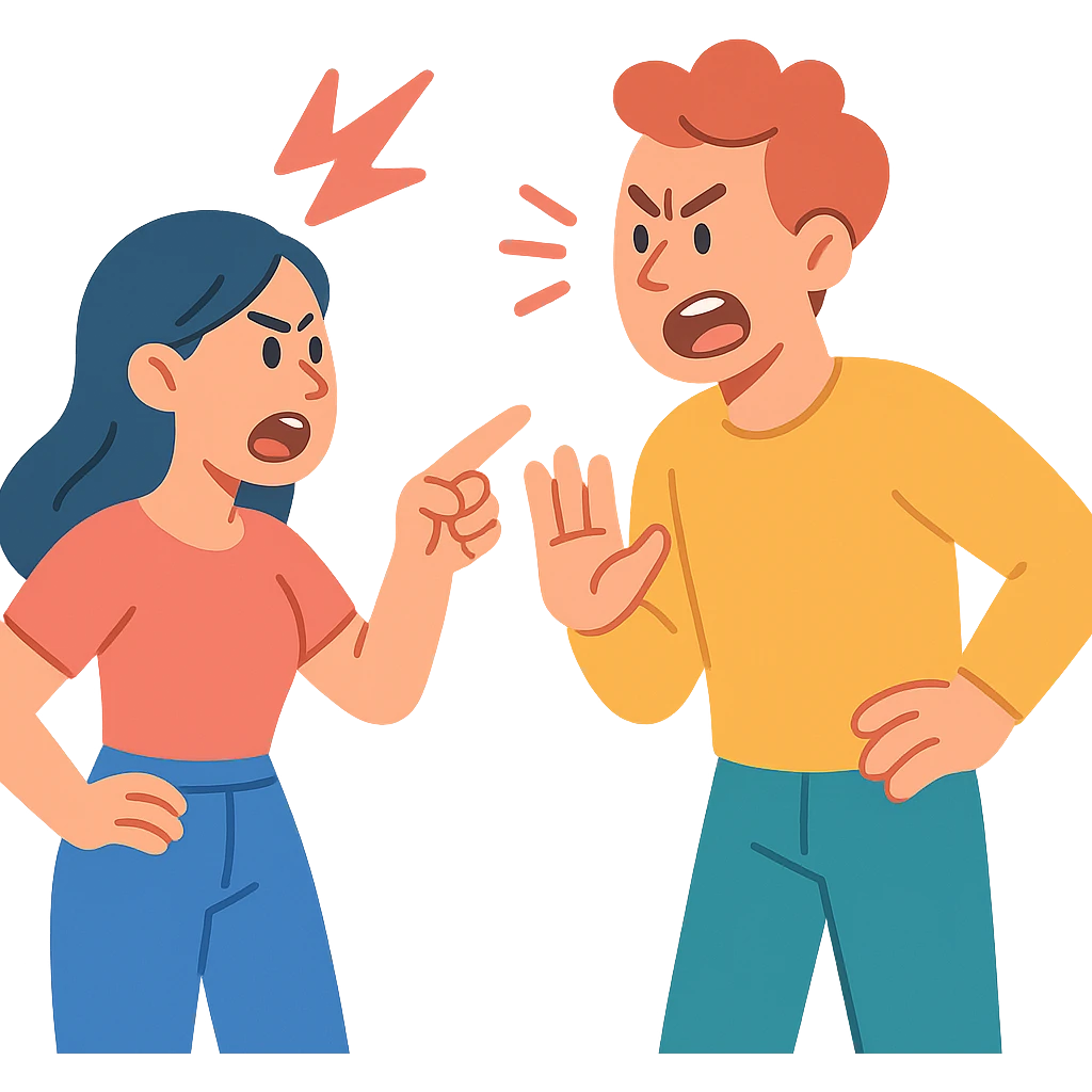 man and woman arguing emoji