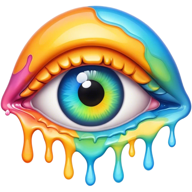 melted surreal colorful eye emoji