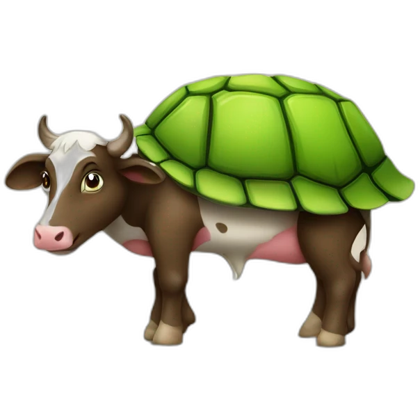 Une vache sur une tortue emoji
