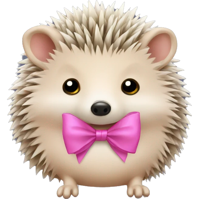 hedgehog with a pink bow emoji