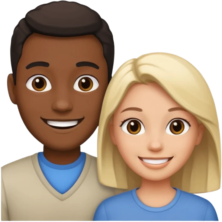 Black and white couple emoji