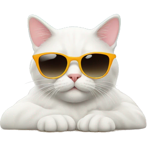 cat with sunglasses at the beach emoji
