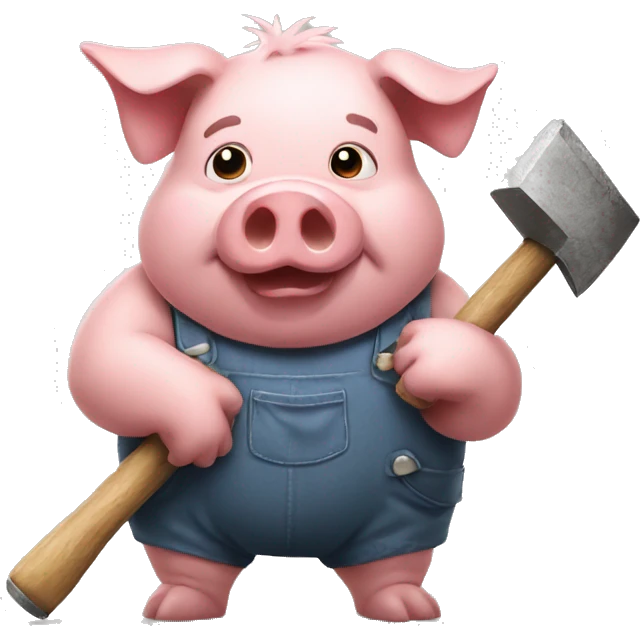 Pig with hammer emoji