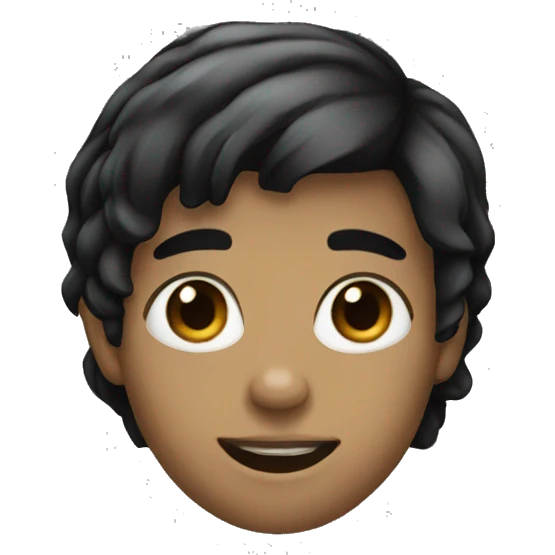 Kid With glass like black hair emoji