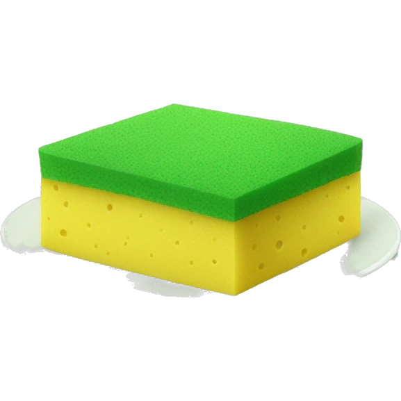 green flat square dish sponge emoji