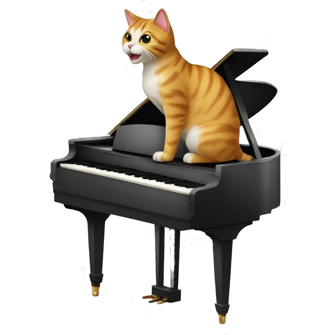 Faça um gato tocando piano emoji