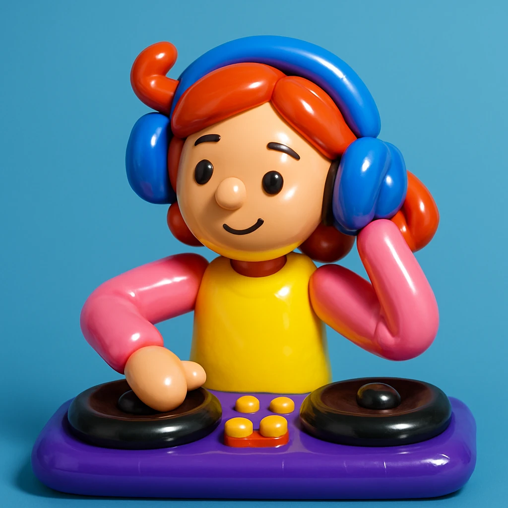 girl playing DJ set emoji