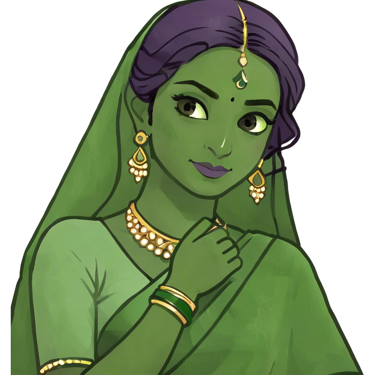 Pakistani girl wearing a purple sari  emoji