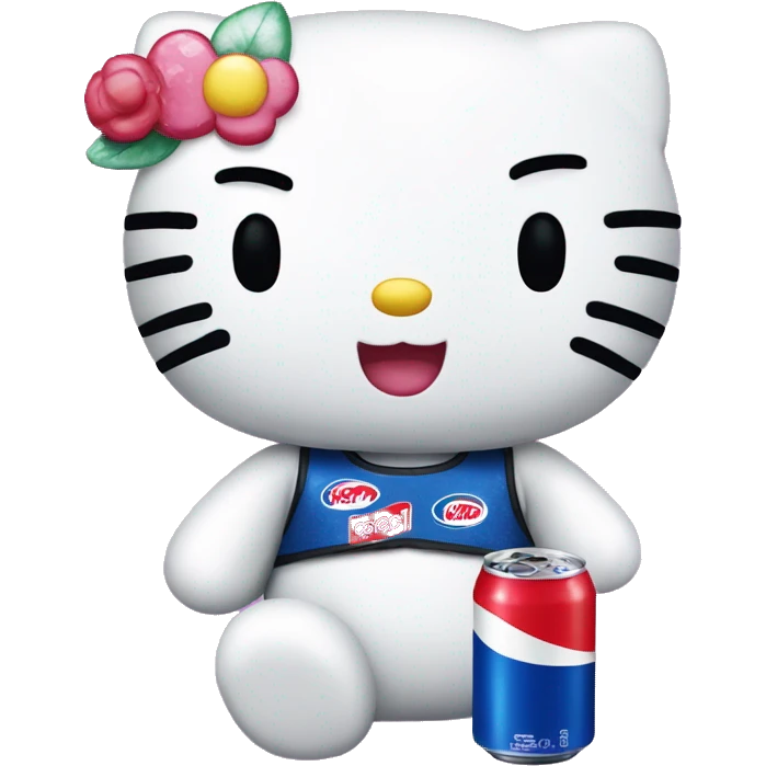 hello kitty with pepsi emoji