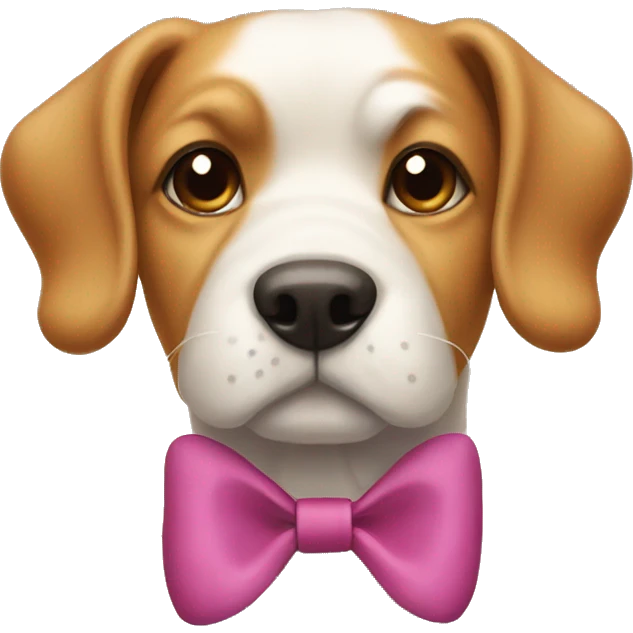 A dog with a bow emoji