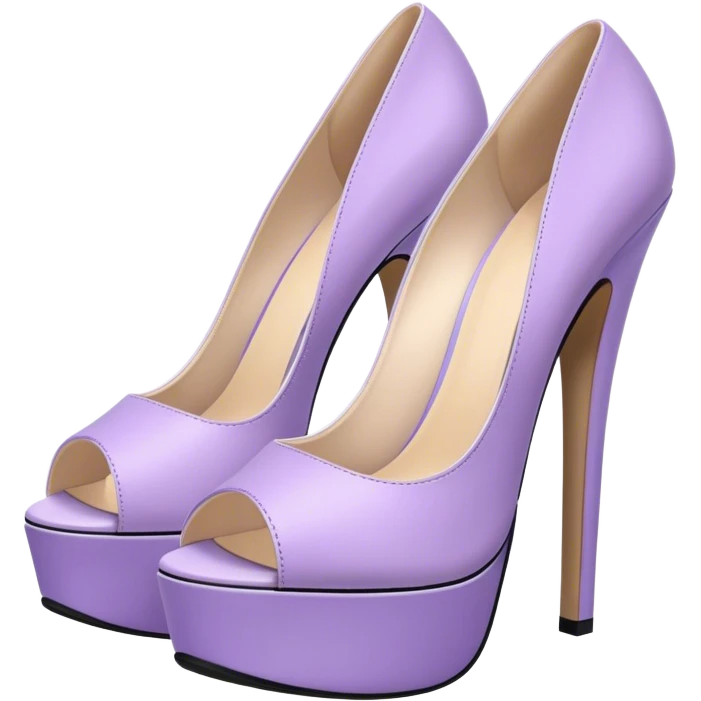 ultra realistic pair of platform lavender open toe heels emoji