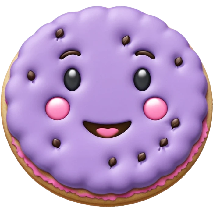 realistic a pastel purple cookie with soft crumbly texture emoji