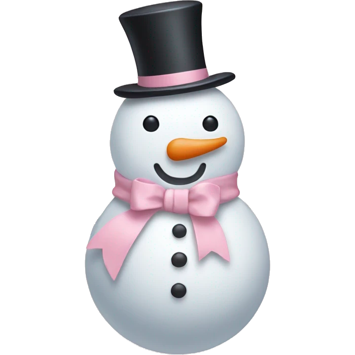 Snowman with a light pink bow emoji