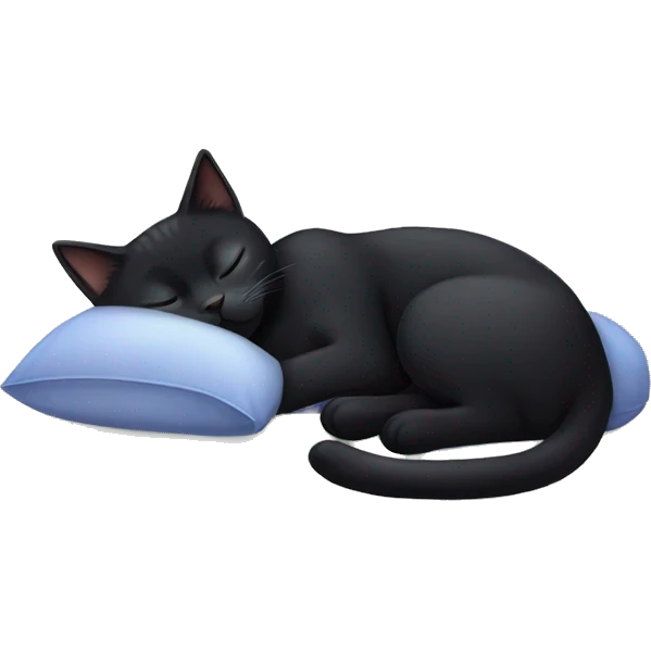 Sleeping black cat tranquility  emoji
