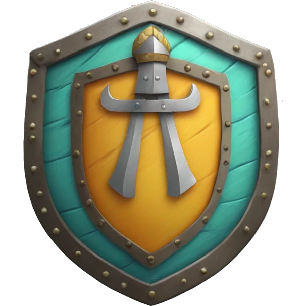 viking shield for a shield maiden with a crown on it that is colorful emoji