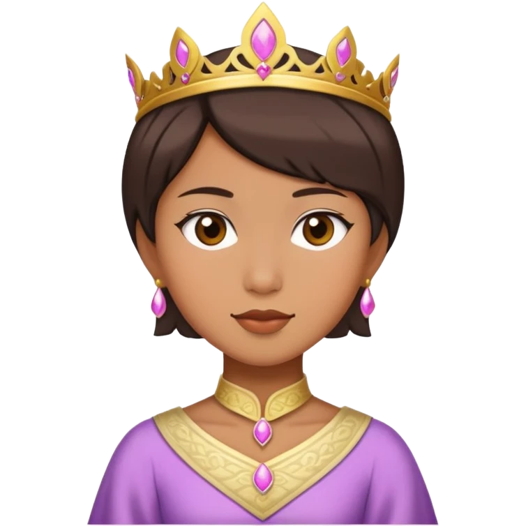 brown, Short haired asian princess emoji