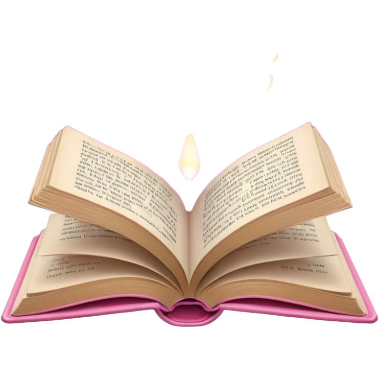 An open pink book with lights emerging from its pages emoji