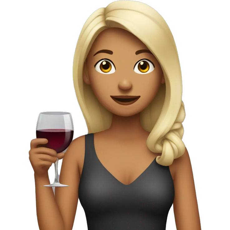 A girl drinking wine emoji