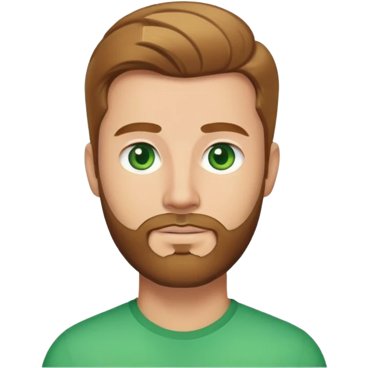 2 Man with light brown hair combed upwards. With soft beard and green eyes emoji