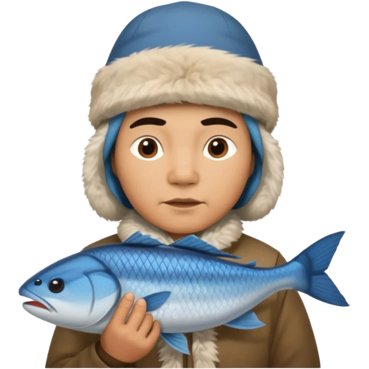 inuit with fish emoji