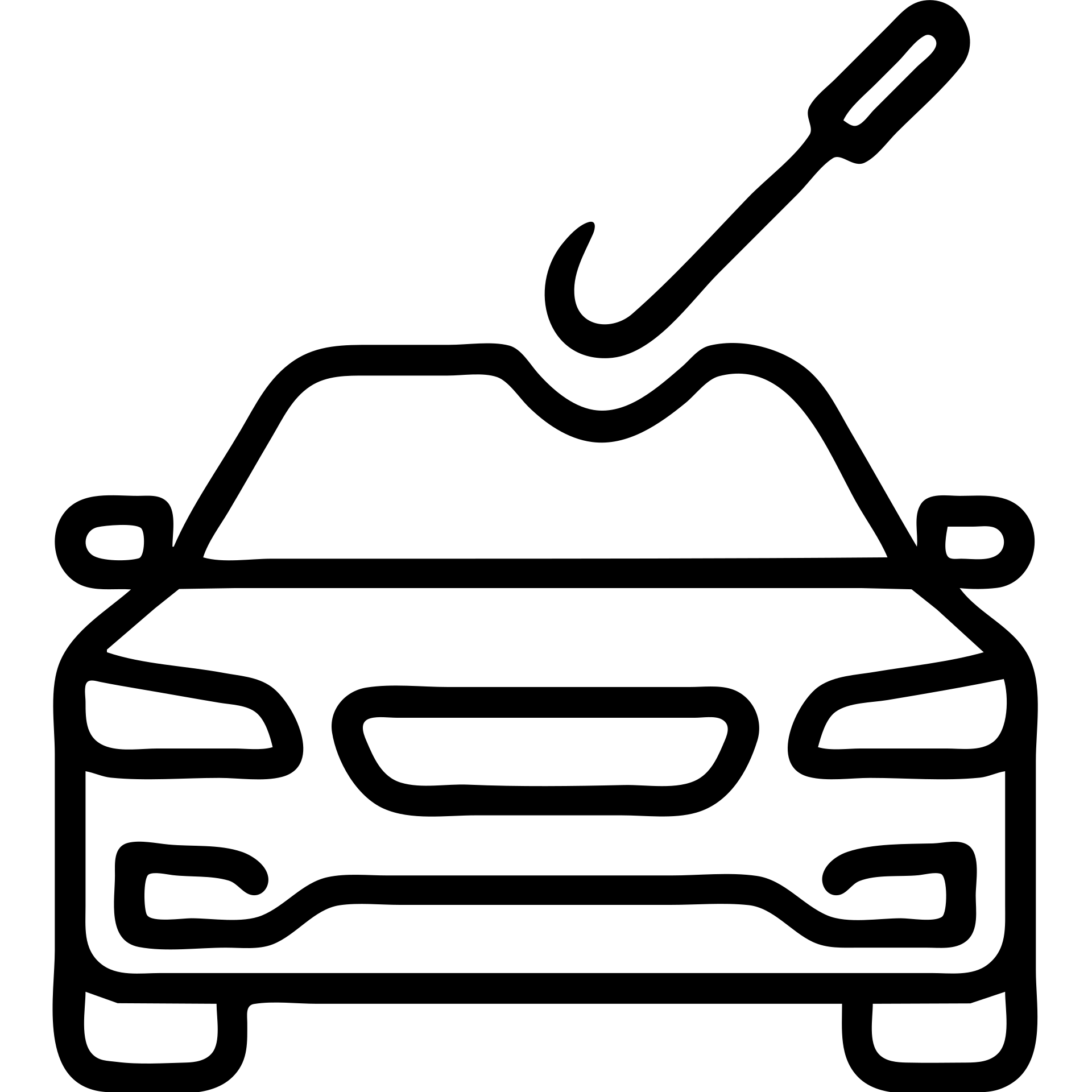 outlined icon of a premium black car, subtle hook tool at a dent, matte black look, fine silver lines, simple and clean emoji
