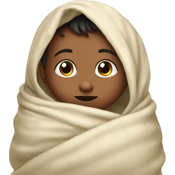 new  born indian baby boy wrapped in blanket emoji
