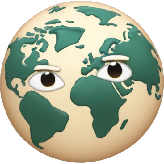 planet earth like a tourist emoji