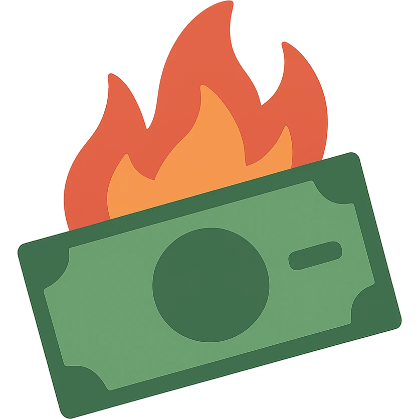 flat design style money fire emoji