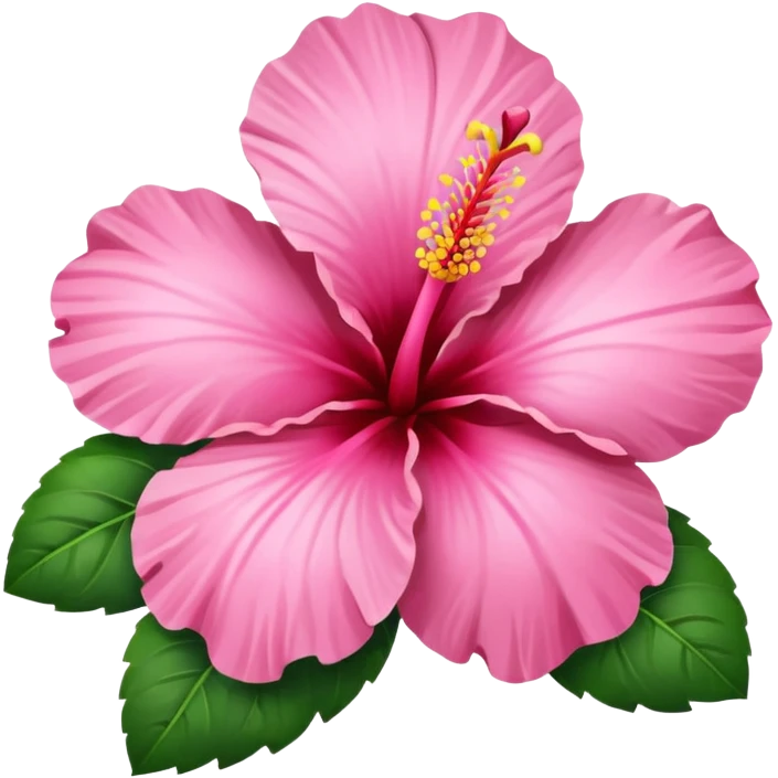 A pink hibiscus flower but in the shape of a heart emoji