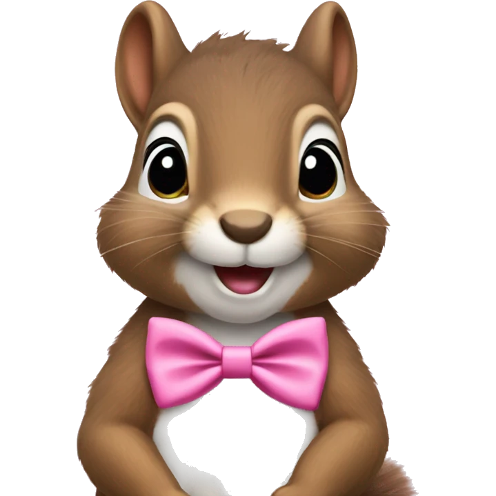 Squirrel with pink bow tie emoji
