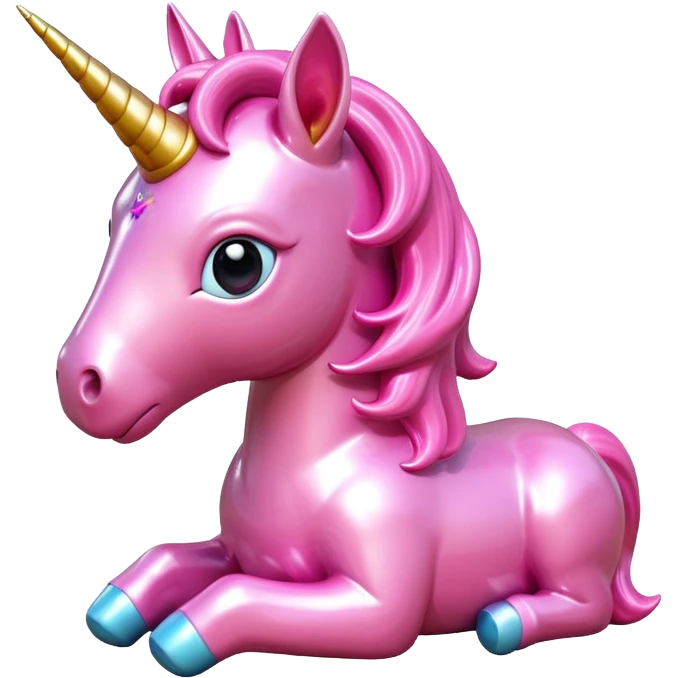  jeff koons style art pink baby unicorn sculpture  emoji