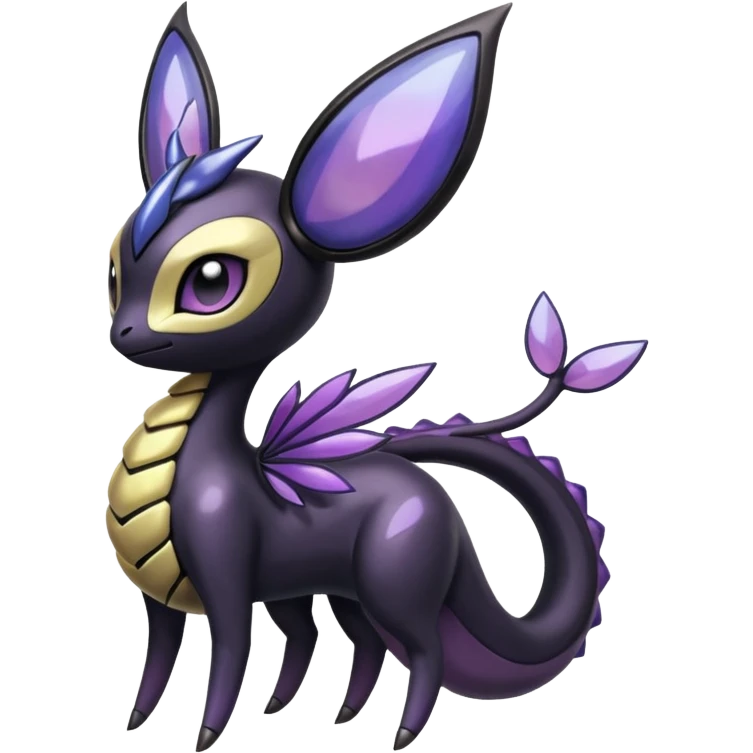 Shiny glossy melanistic Meloetta-Giratina-Noibat-Pokémon-Fakémon-fusion-hybrid-creature emoji