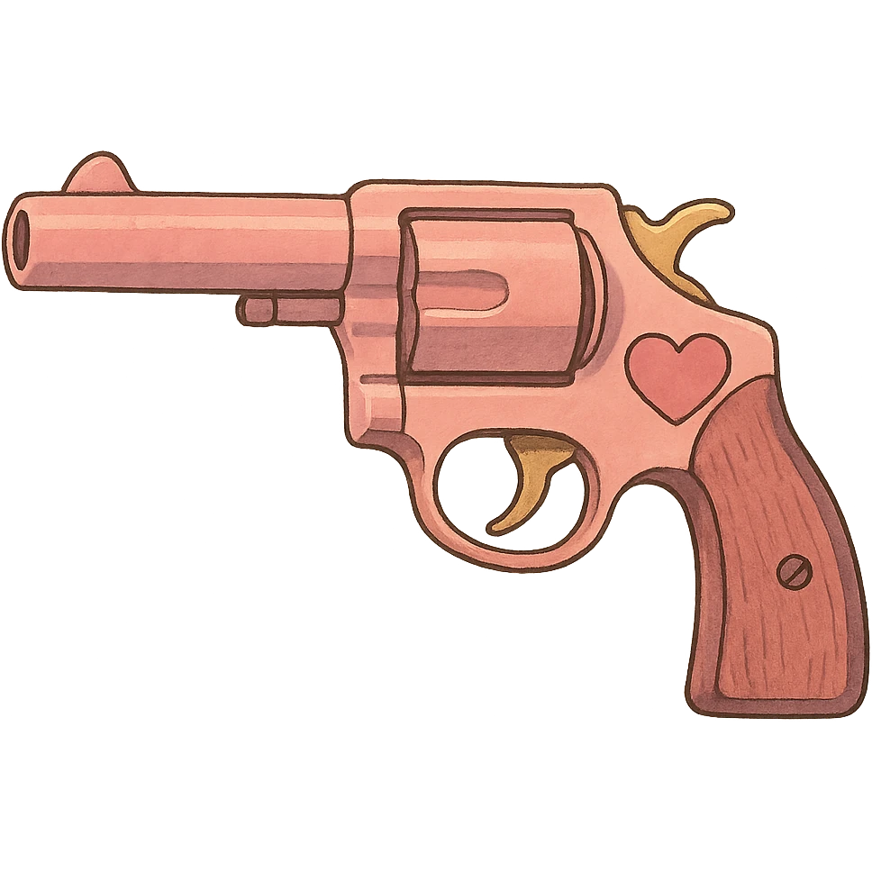 Pink heart pistol emoji