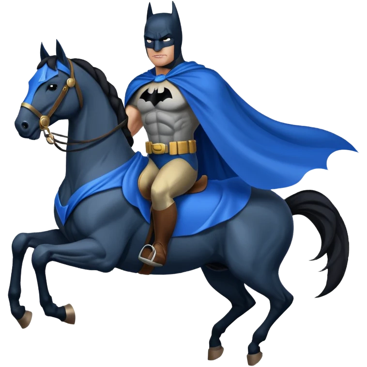 Batman on a horse in blue emoji