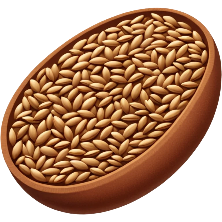 realistic flaxseeds, scatter or pile, smooth oval, reddish-brown, glossy, curved, subtle variation, clean dry firm texture, no bowl spoon packaging or faces, clean 3D, soft lighting, transparent background, emoji scale emoji