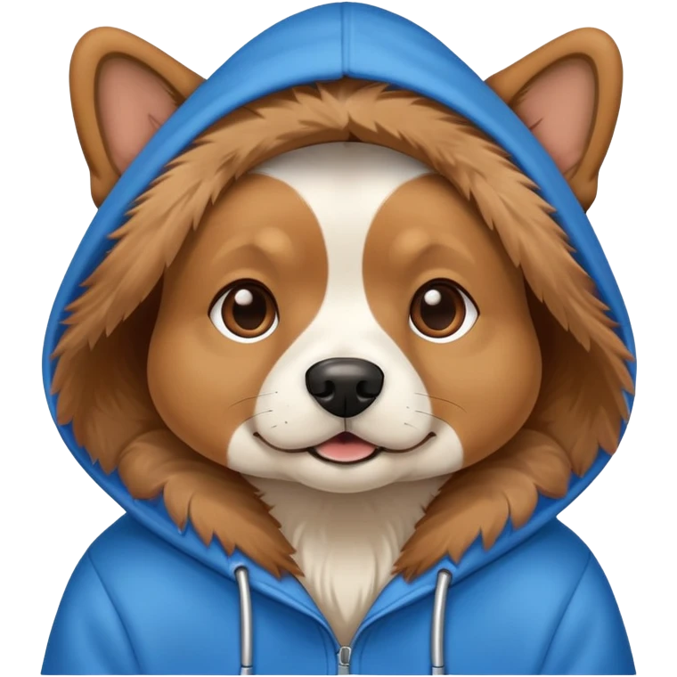 Dog wearing a hoodie emoji