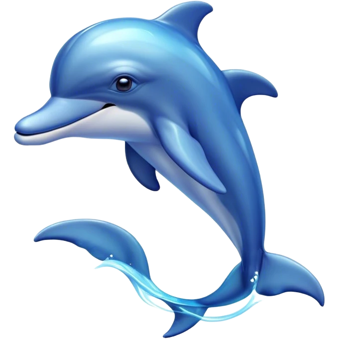 Beautiful and Majestic Dolphin Portrait Emoji, Radiating serene elegance and adorable charm with a graceful, streamlined form and luminous, glossy blue skin that shimmers under the sun, gentle, expressive eyes and a soft, content smile, Simplified yet exquisitely endearing features, highly detailed, glowing with a soft, majestic aquatic light, high shine, calm and enchanting, stylized with an air of timeless oceanic beauty, soft glowing outline, capturing the essence of a beautiful and majestic dolphin that embodies the pure magic of the sea! emoji