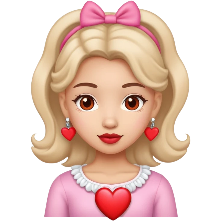 Girly girl with heart accessories emoji