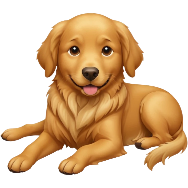 Golden retriever suntanning emoji