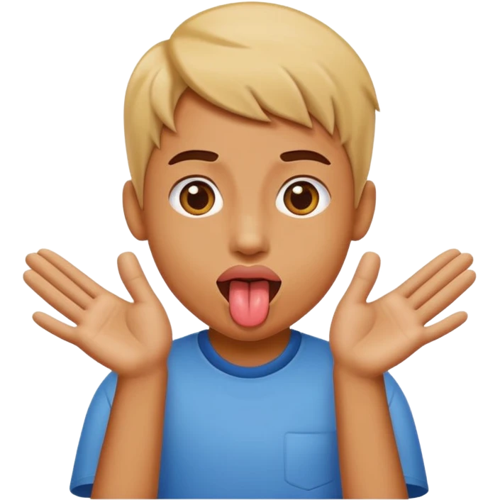 Tongue out with hands to the side  emoji