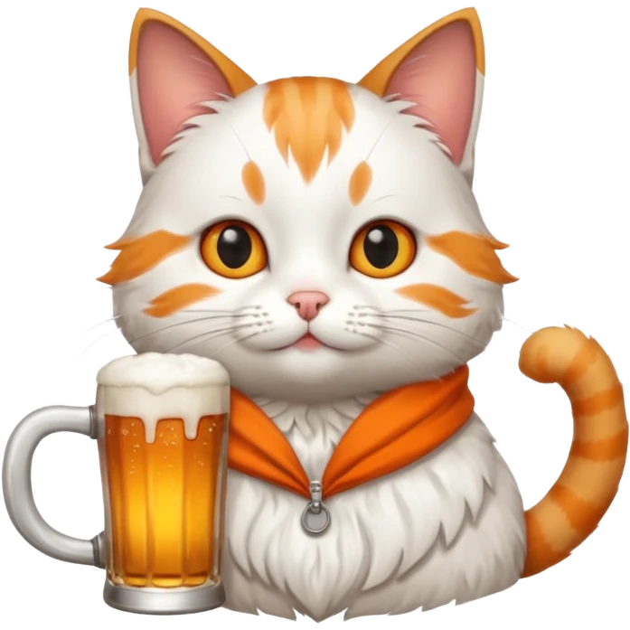 cat drinking a beer emoji