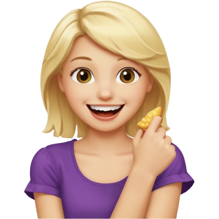 Emoji blonde girl love biting an arm emoji
