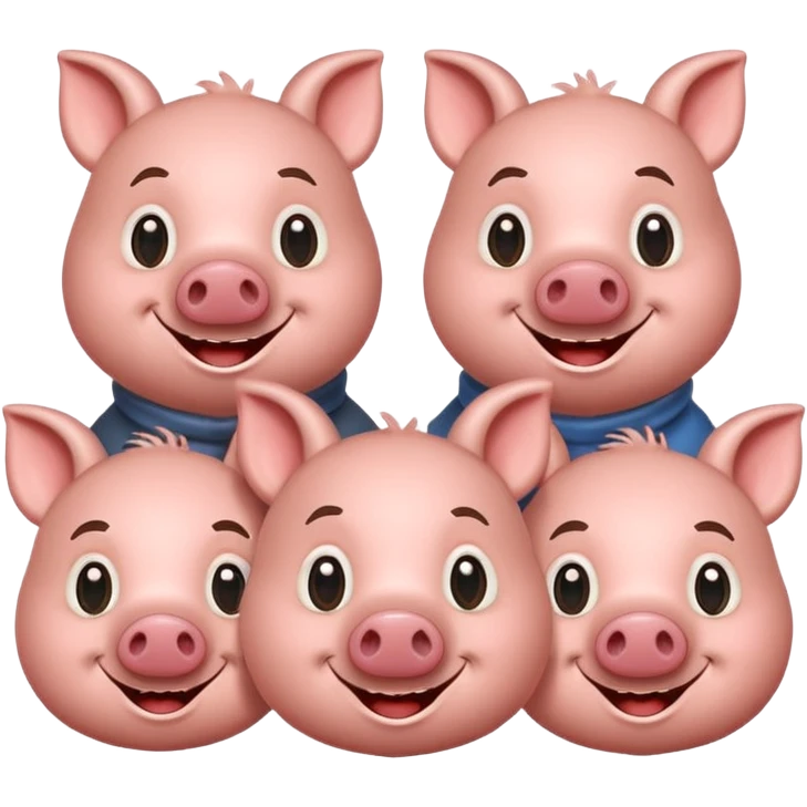 three little pigs and big bad wolf emoji