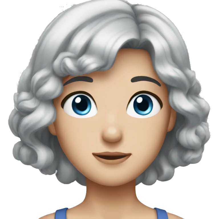 grey hair blue eyes emoji