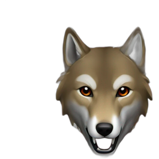 flag with red vector wolf head on black background emoji
