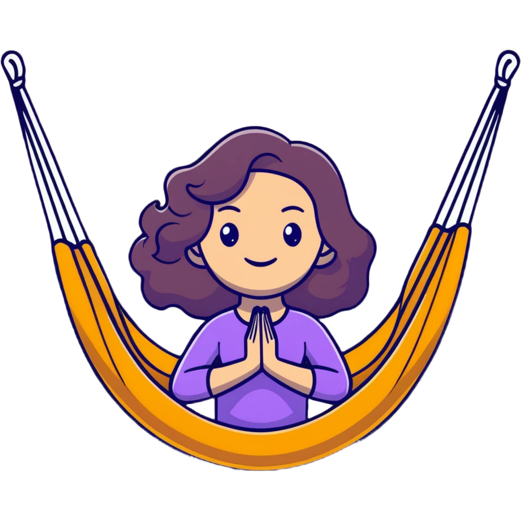 cartoon emoji of a dreamy girl with wavy hair, strong outline, expressive face, pastel colors, subtle Pisces accent, gentle smile, hint of yoga hammock, cosmic motifs, sweet and sensitive emoji