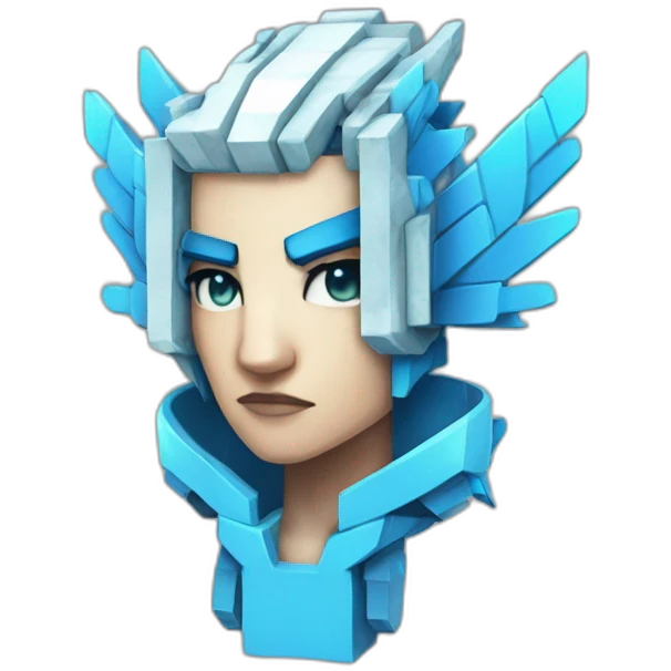 Minecraft Articuno Cyberpunk Head emoji