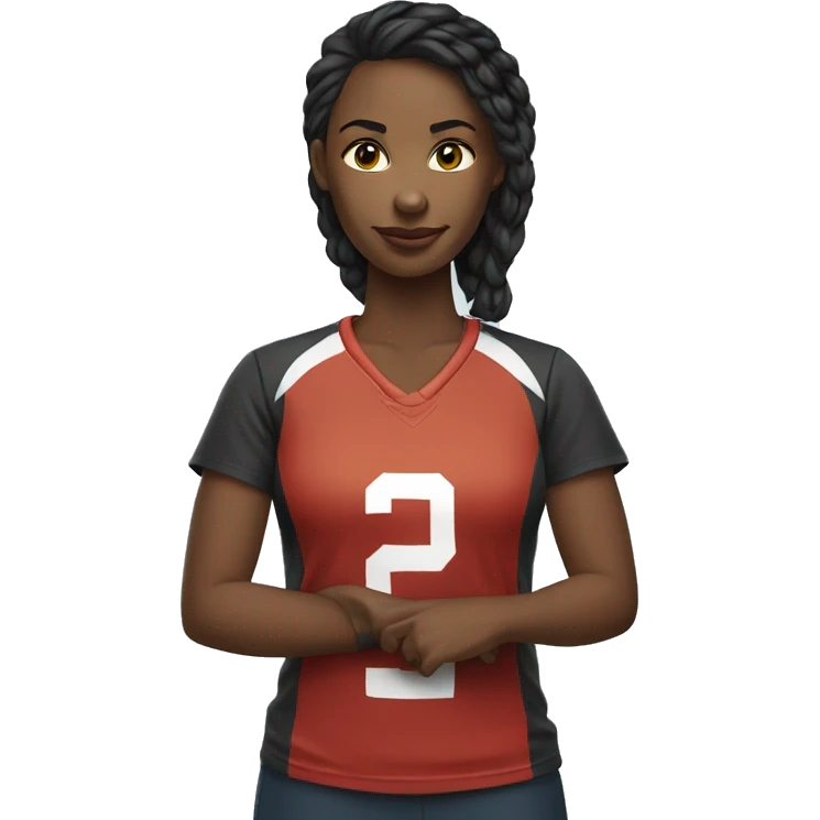 female player with a Bay F t-shirt emoji