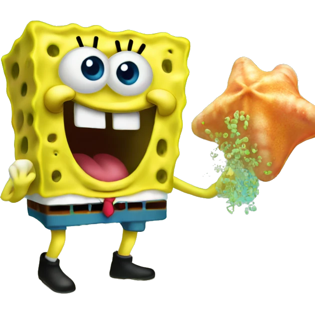 spongebob eating starfish emoji